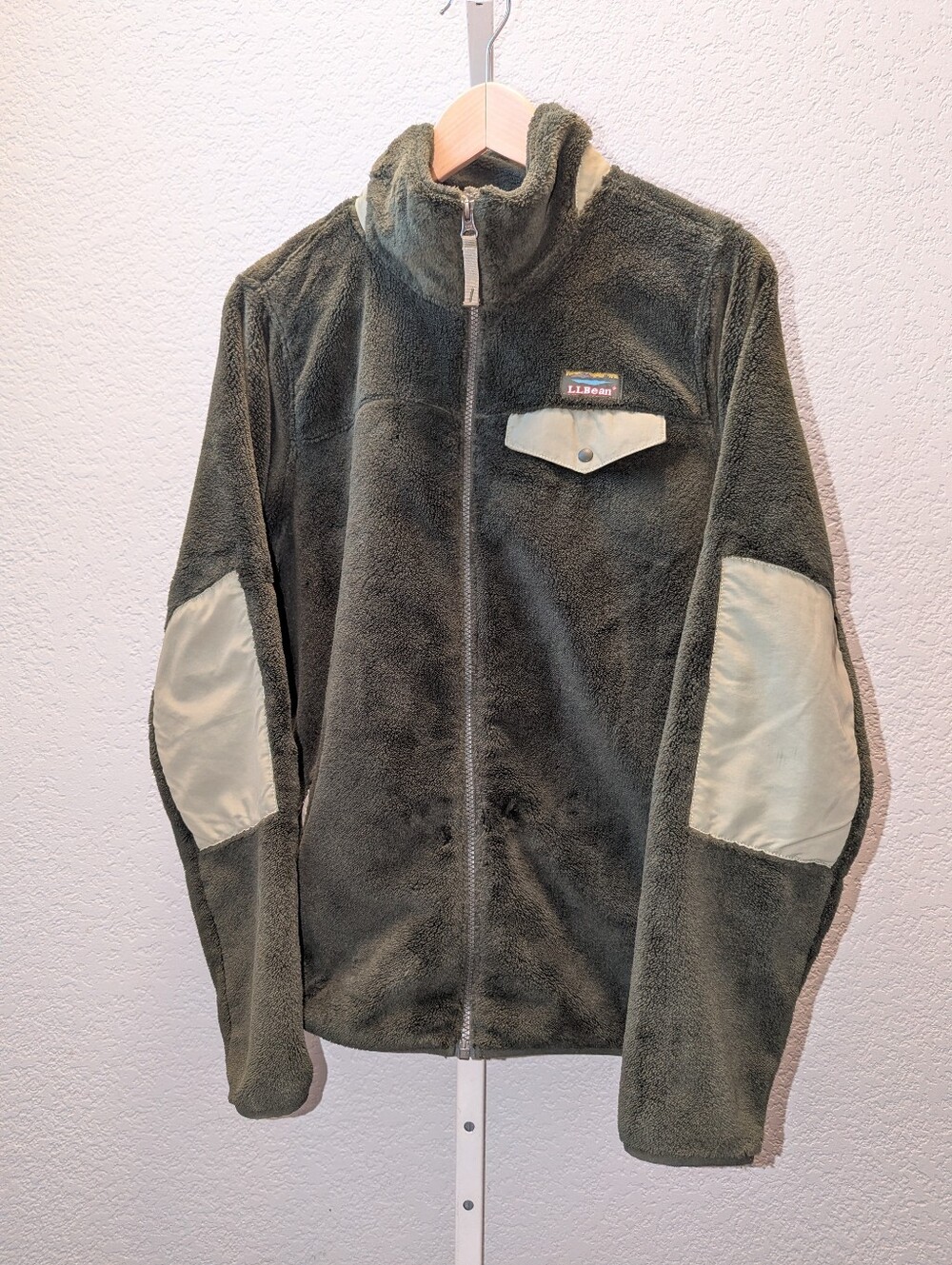 L.L. Bean Women's Hi-Pile Fleece Full-Zip Jacket Olive Green Size Large